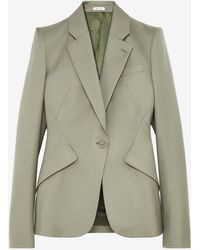 McQueen - Wool Gabardine Single-Breasted Jacket - Lyst
