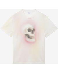 McQueen - Airbrushed Skull T-Shirt - Lyst