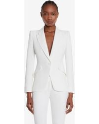 Alexander McQueen - Peak Shoulder Leaf Crepe Jacket - Lyst