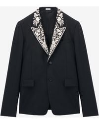 McQueen - Floral Embroidery Double-Breasted Jacket - Lyst