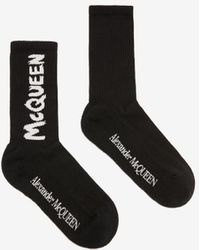 Alexander McQueen - Black Mcqueen Graffiti Socks - Lyst