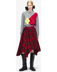 McQueen - Macqueen' Tartan Asymmetric Skirt - Lyst