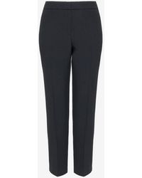 Alexander McQueen - High-rise Crepe Tapered Trousers - Lyst