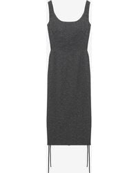 McQueen - Corset Lace Flecked Pinstripe Pencil Dress - Lyst