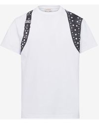 Alexander McQueen - White Studded Harness T-shirt - Lyst