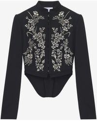 McQueen - Floral Embroidery Cropped Jacket - Lyst