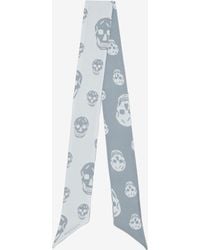 McQueen - Foulard Skull A Nastro - Lyst