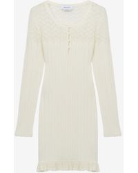 McQueen - Pointelle Knit Mini Dress - Lyst