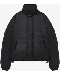 McQueen - Skull Jacquard Puffer Jacket - Lyst