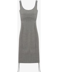 McQueen - Corset Lace Gingham Check Pencil Dress - Lyst