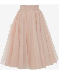 Alexander McQueen Knee Tulle Skirt - Pink