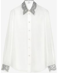 McQueen - Floral Lace Detail Shirt - Lyst