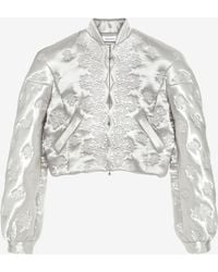McQueen - Rose Quilted Cropped Bomber Jacket - Lyst