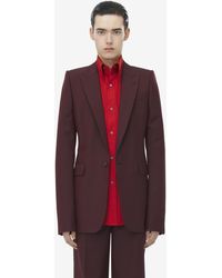 Alexander McQueen - Stacked Shoulder Single-Breasted Jacket - Lyst