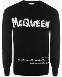 Alexander McQueen - Mcqueen Graffiti Crew Neck Sweater - Lyst