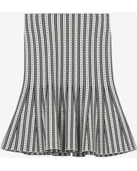 McQueen - Striped Knit Mini Skirt - Lyst
