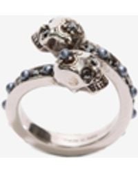 McQueen - Wrap-Around Skull Ring - Lyst