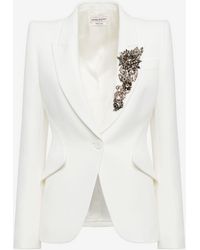 Alexander McQueen - Einreihiges jackett mit victorian jewel-detail - Lyst