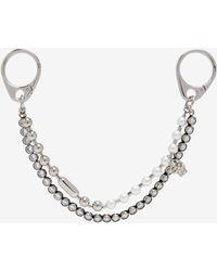 McQueen - Charm À Double Chaîne, Perles Et Cristaux - Lyst