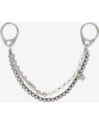 McQueen - Pearl & Crystal Double Chain Charm - Lyst
