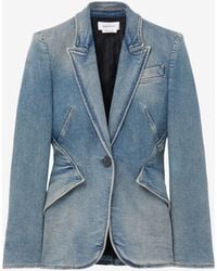 McQueen - Stretch Denim Jacket - Lyst