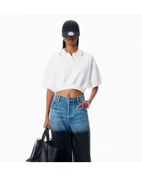 Alexander Wang - Cropped Cinched Cotton Polo - Lyst