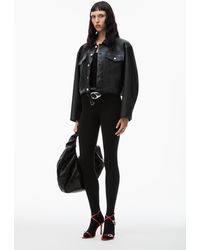 Alexander Wang - Leather Jacket With Belted Waist - Lyst