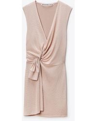Alexander Wang - Crystal Hotfix Knotted Deep V-Neck Tank Dress - Lyst