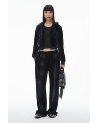 Alexander Wang - Sweatpant With Clear Bead Hotfix In Crushed Velour - Lyst