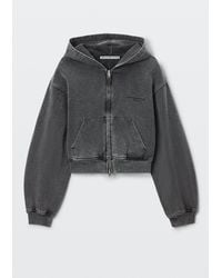 Alexander Wang - Crystal Hotfix Zip-Up Hoodie - Lyst