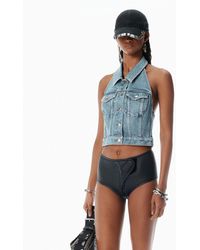 Alexander Wang - Bleach Denim Halter Top - Lyst
