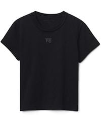 Alexander Wang - Essential Terry Crew Sweatshirt W/ Puff Paint Logo - Lyst