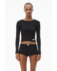 Alexander Wang - Crystal Hotfix Long Sleeve Crewneck Tee - Lyst