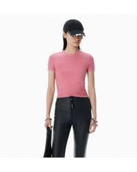 Alexander Wang - Logo Jacquard Shrunken Baby Tee - Lyst