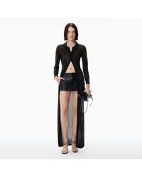 Alexander Wang - Crystal Hotfix Long-Sleeve Polo Dress - Lyst