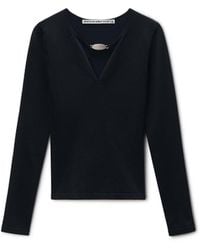 Alexander Wang - V-Neck Metal Logo - Lyst