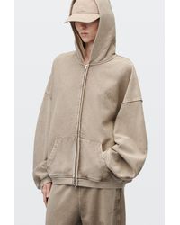 Alexander Wang - Crystal Hotfix Oversized Zip Up Hoodie - Lyst