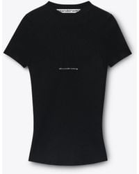 Alexander Wang - Jacquard Logo Short Sleeve Crewneck Top - Lyst