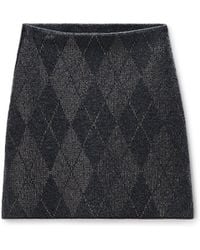 Alexander Wang - Crystal Hotfix Argyle Wool-Blend Tennis Skirt - Lyst