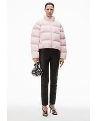 Alexander Wang - Jacquard Channel Cropped Puffer W/ Reflective Logo - Lyst