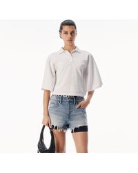 Alexander Wang - Draped Sleeve Fitted Polo - Lyst