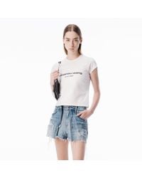 Alexander Wang - Crystal Logo Cotton Baby Tee - Lyst