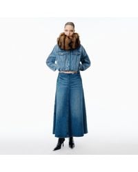 Alexander Wang - A-Line Denim Skirt Midi - Lyst