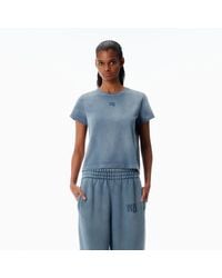 Alexander Wang - Shrunken Cotton Tee With Logo - Lyst