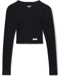 Alexander Wang - Cropped Long-Sleeve Tee - Lyst