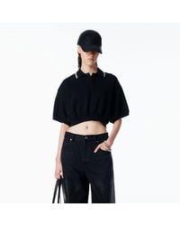 Alexander Wang - Cropped Cinched Cotton Polo - Lyst