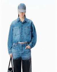 Alexander Wang - Cropped Long Sleeve Shirt - Lyst