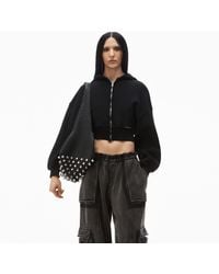 Alexander Wang - Cropped Zip Up Hoodie - Lyst