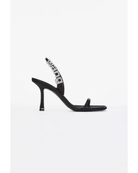 alexander wang black satin ivy heeled sandals