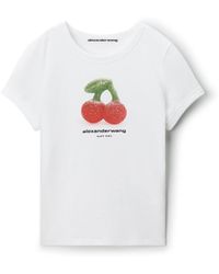 Alexander Wang - Cherry Graphic Tee With Contrast Trim - Lyst